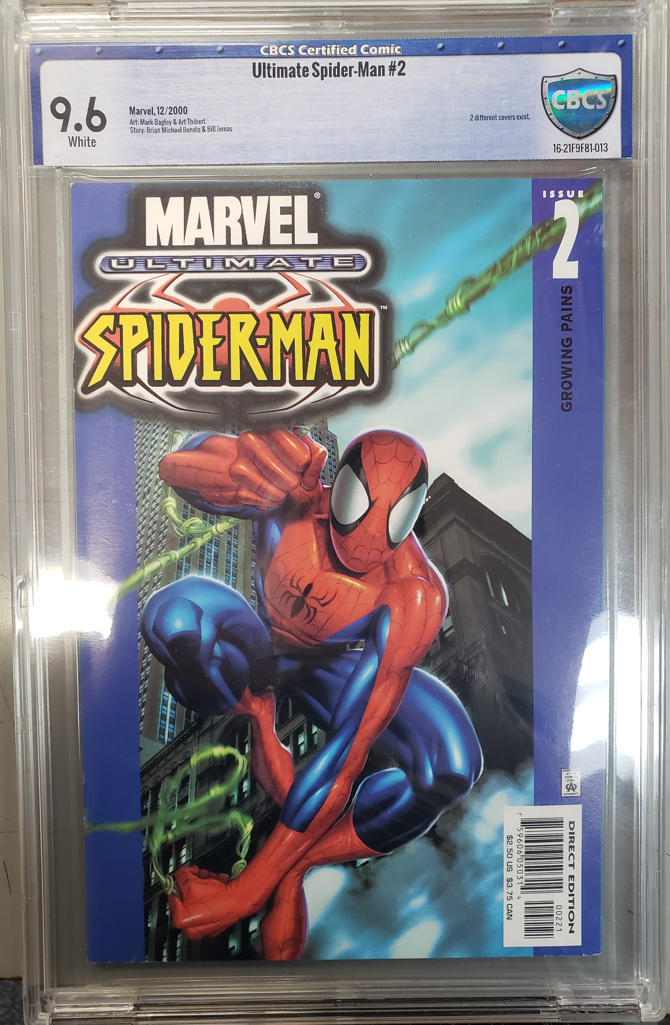 Ultimate Spider-Man #2 (2000) Jae Lee Cover Cbcs 9.6