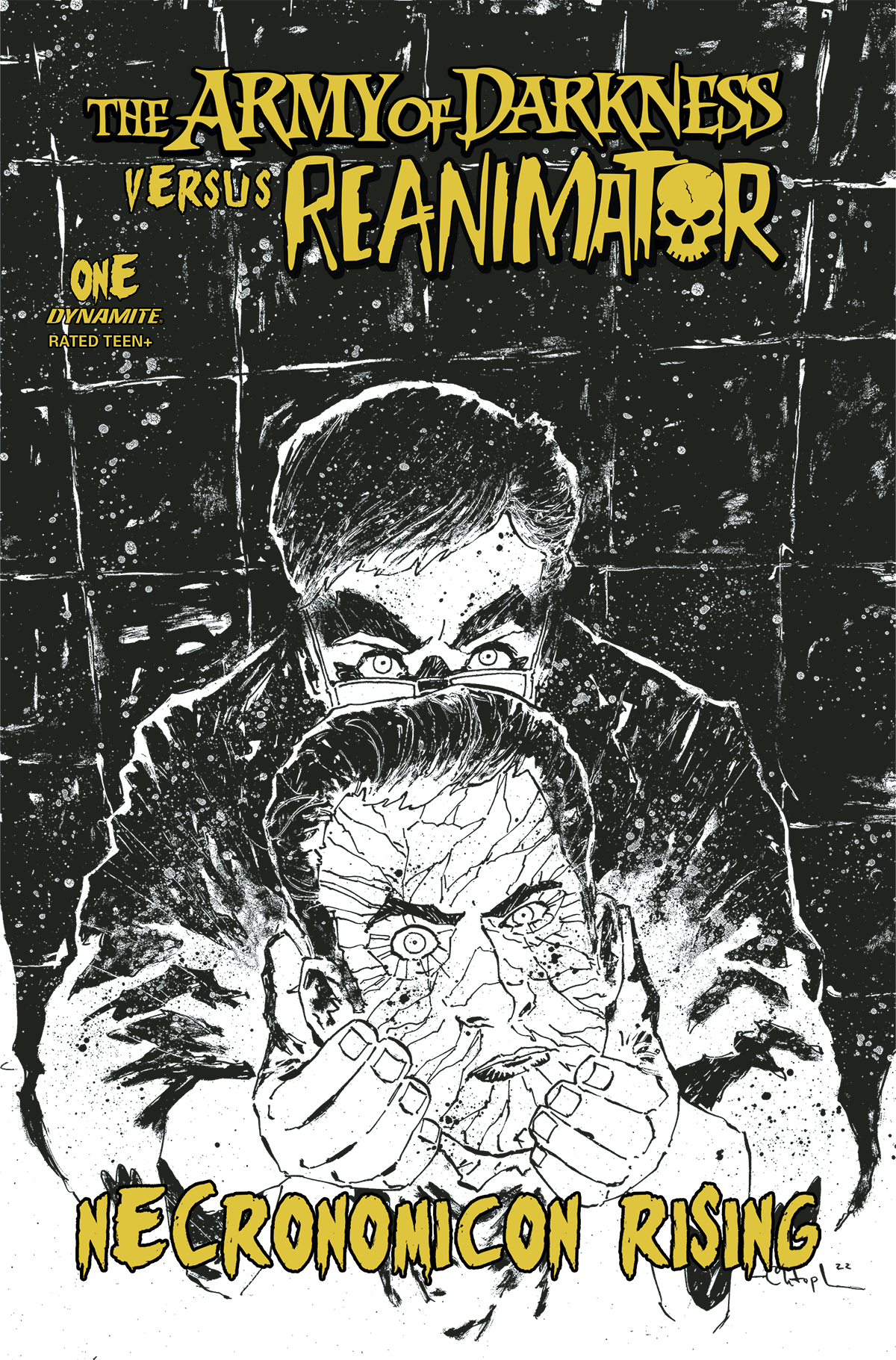 Army of Darkness Vs Reanimator Necronomicon Rising #1 Cover F 1 for 10 Incentive Mitten Black & White