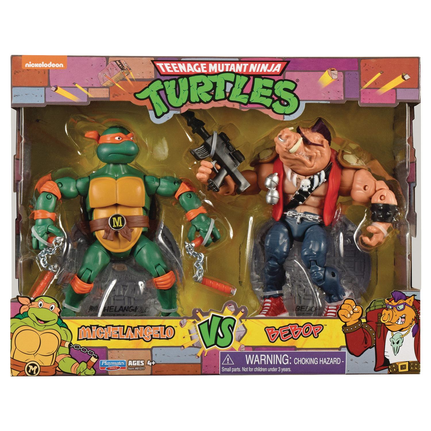 Teenage Mutant Ninja Turtles Classic Mikey Vs Bebop 2pk Action Figure