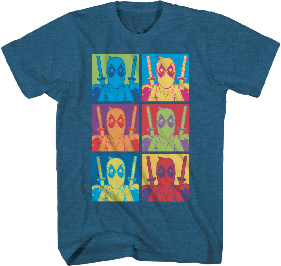 Marvel Deadpool Pop Art Navy T-Shirt Small