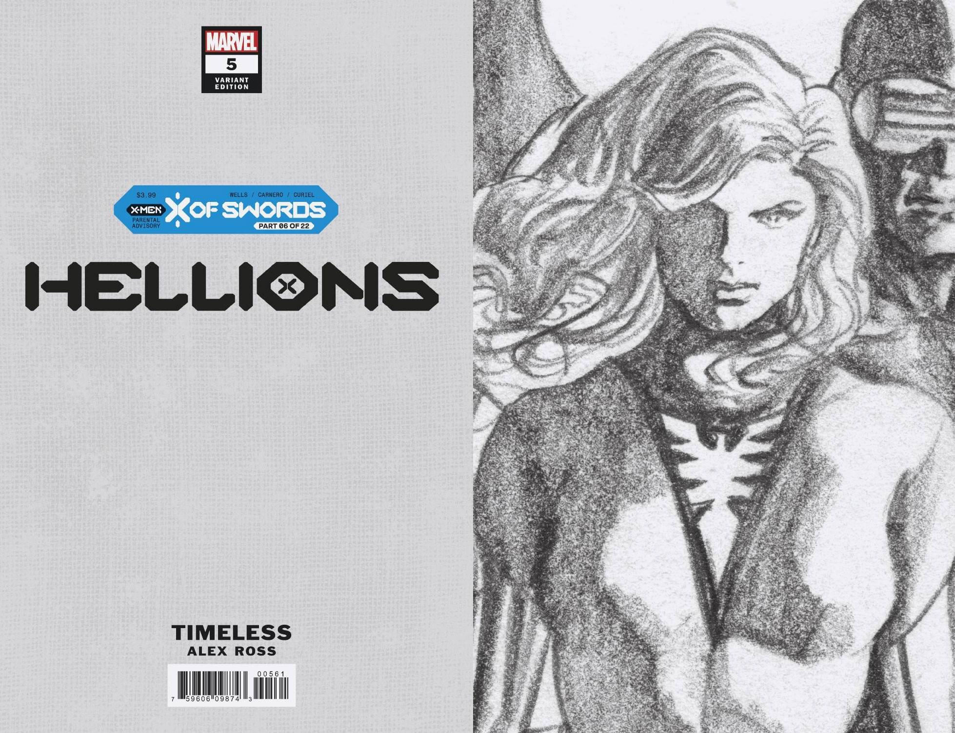 Hellions #5 Alex Ross Phoenix Timeless Virgin Sketch Variant X of Swords