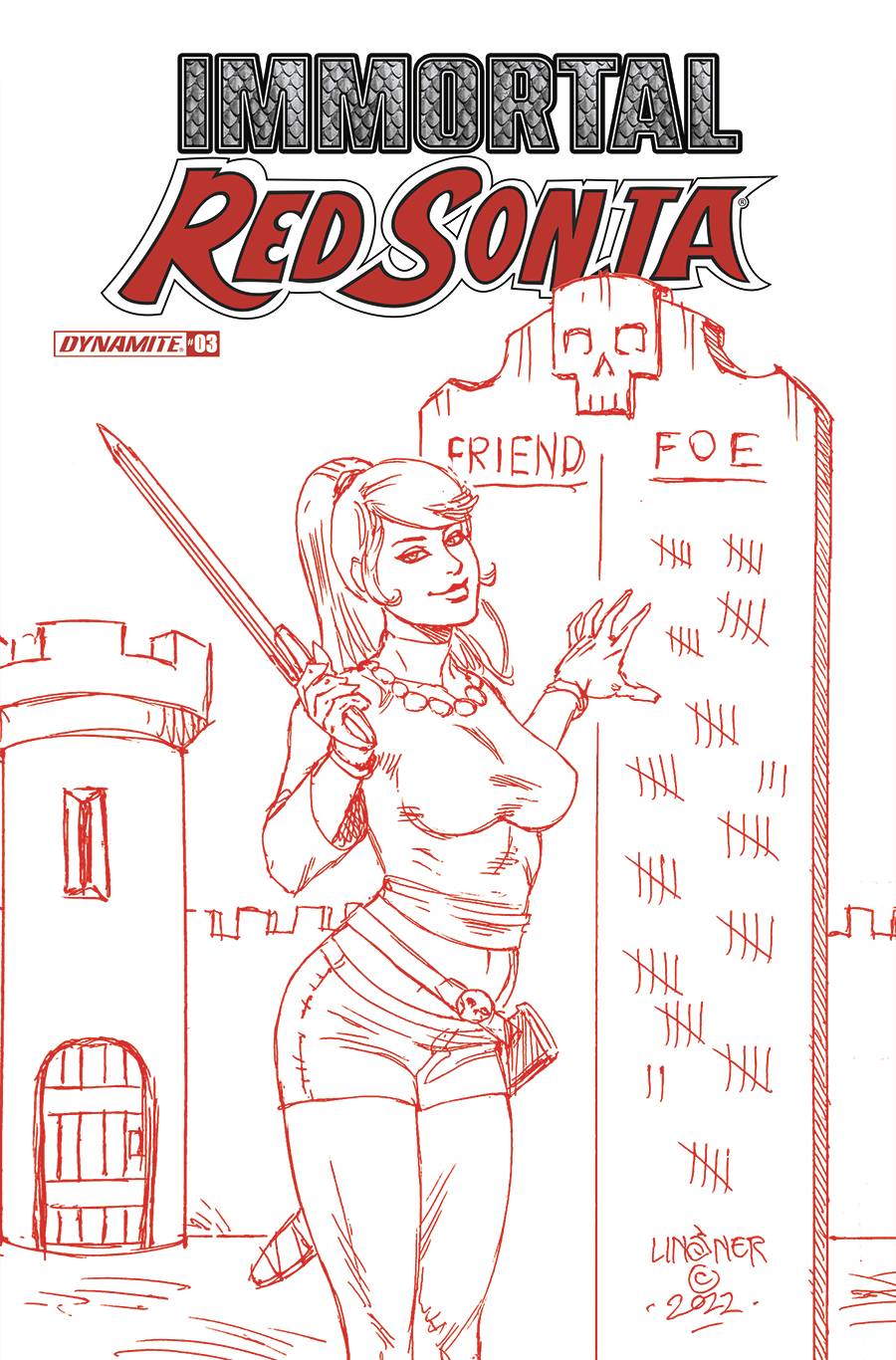 Immortal Red Sonja #3 Cover Q 1 for 10 Last Call Incentive Linsner Fiery Red