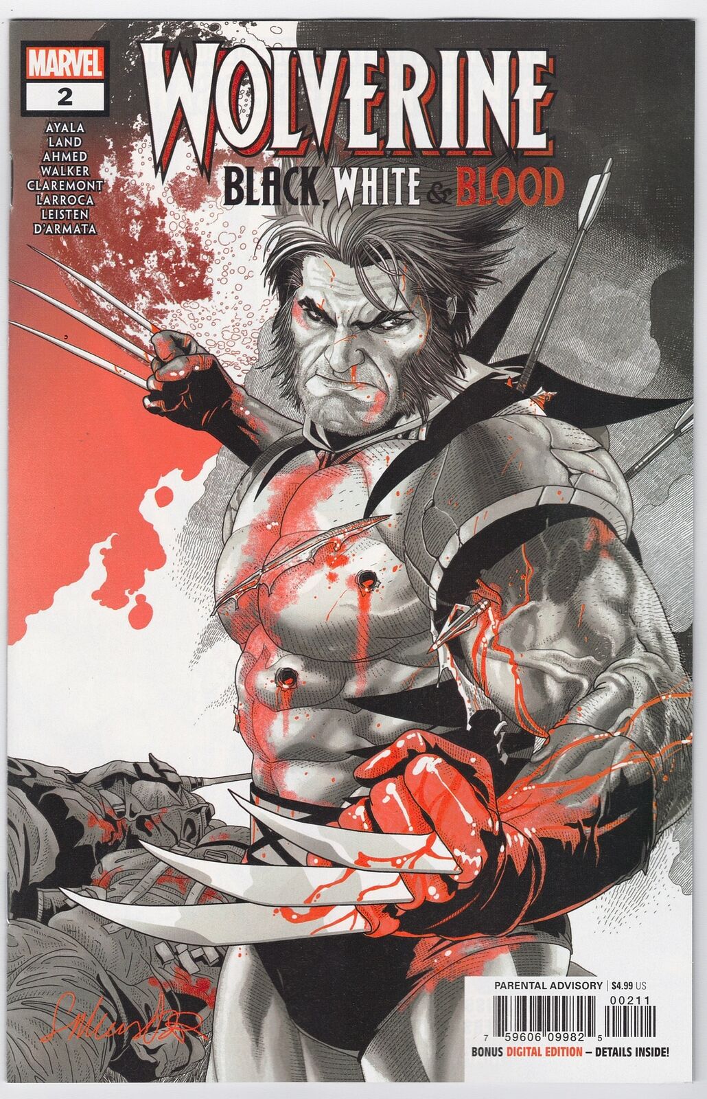 Wolverine Black White Blood #2 (Of 4) Secret No Mask Variant