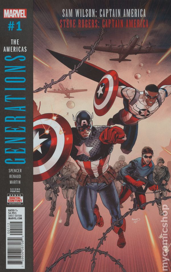 Generations Captain Americas #1 2nd Printing Coipel Variant