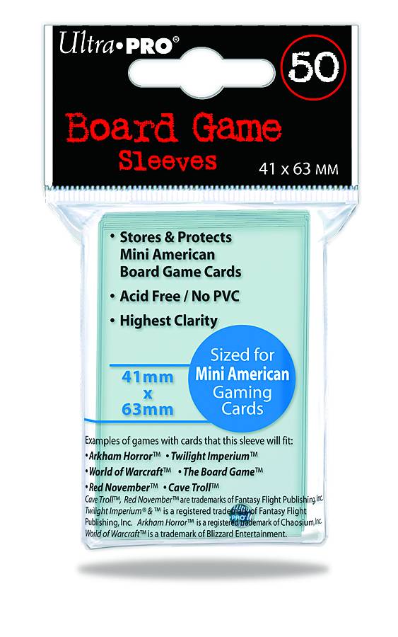 Up 50 Count Board Game Sleeves Mini Euro Single Pack
