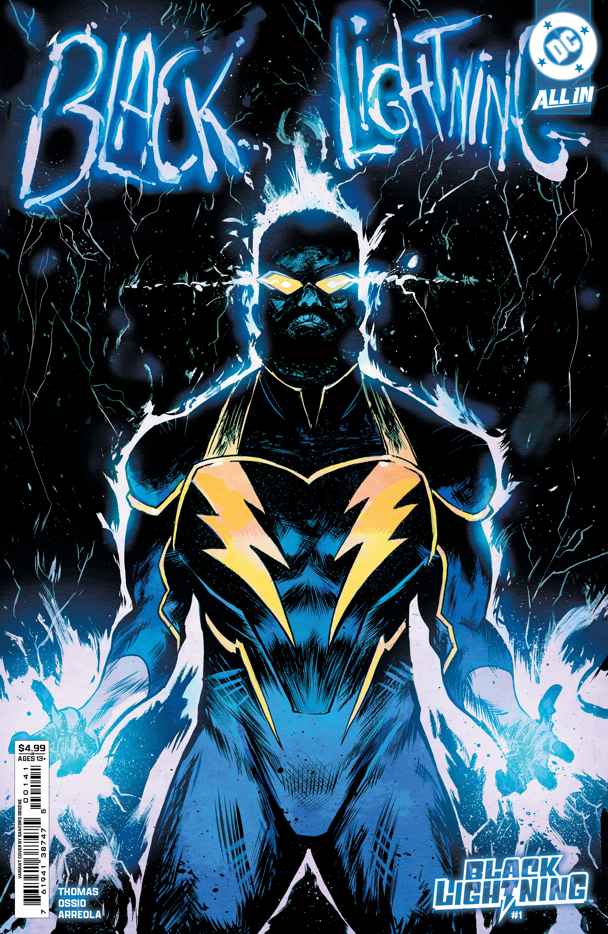 Black Lightning #1 Cover C Sanford Greene Card Stock Variant