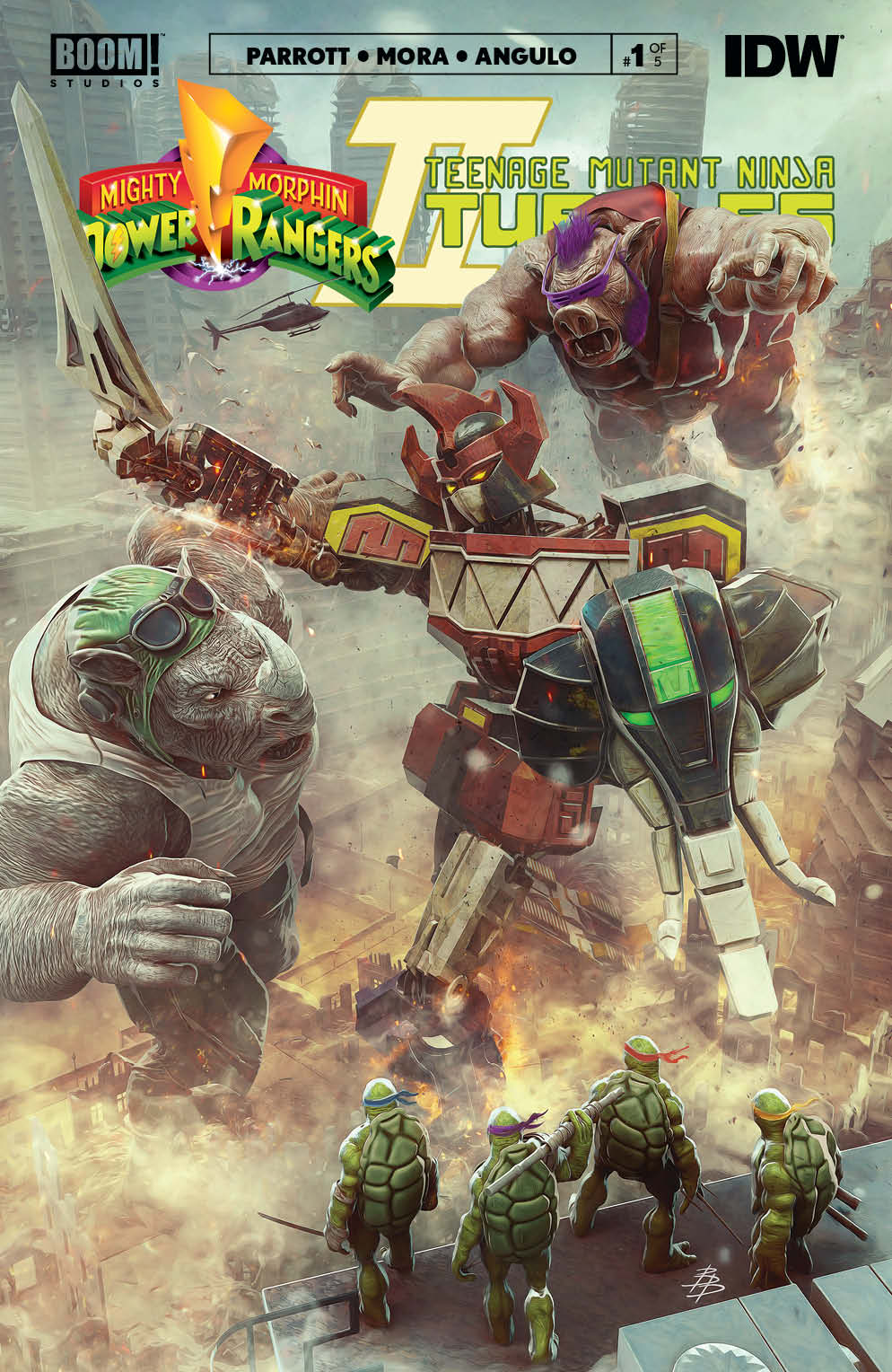 Mighty Morphin Power Rangers Teenage Mutant Ninja Turtles II #1 Cover O 11 for 50 Incentive Barends (Of 5)