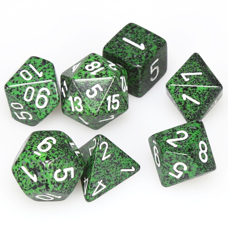 Dice Set of 7 - Chessex Speckled Recon with White Numerals CHX 25325