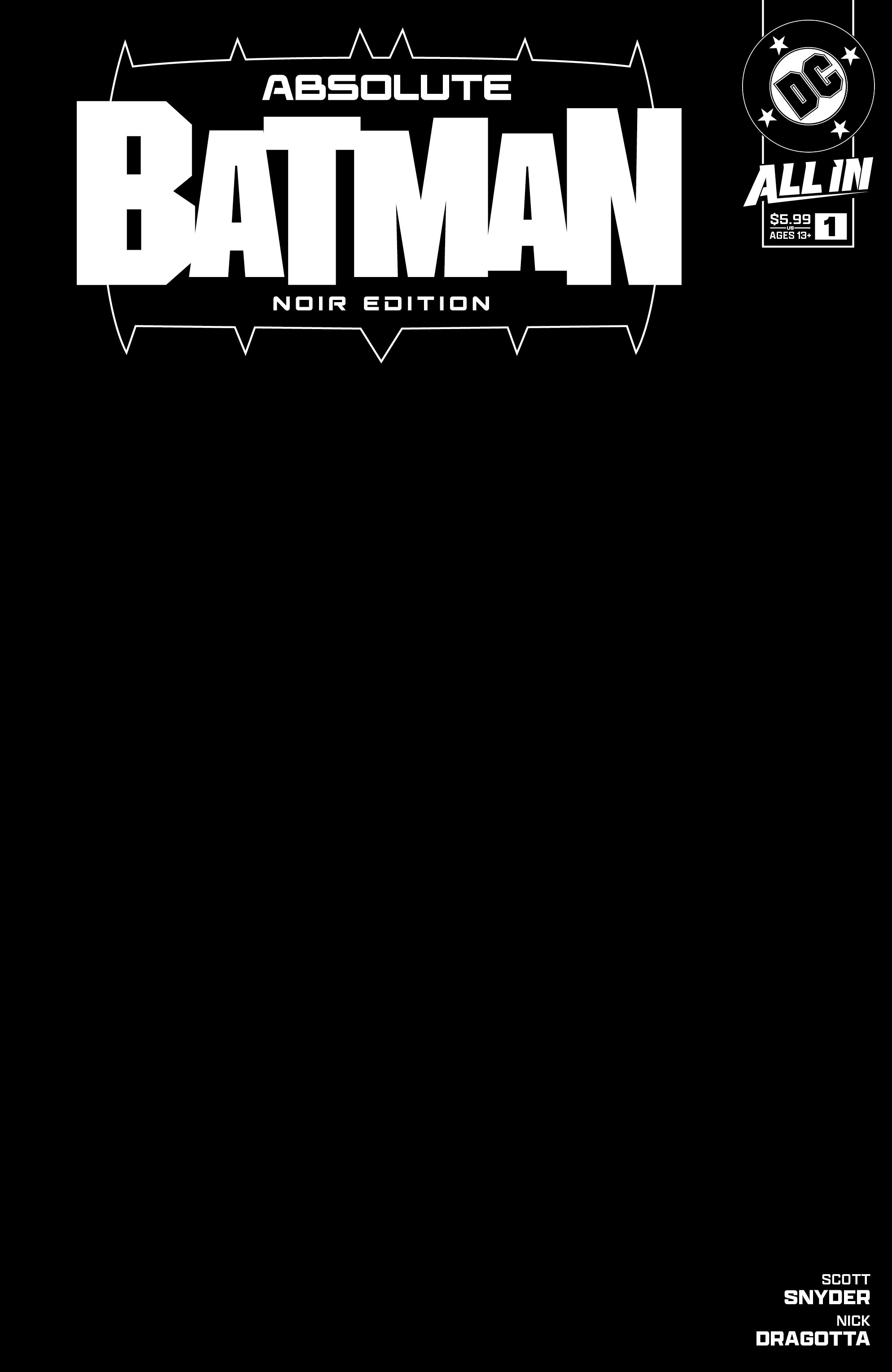 Absolute Batman Noir Edition #1 (One Shot) Cover B Blank Variant