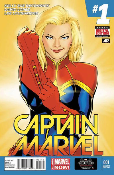 Captain Marvel #1 2nd Printing Lopez Variant Anmn (Of 6) (2014)