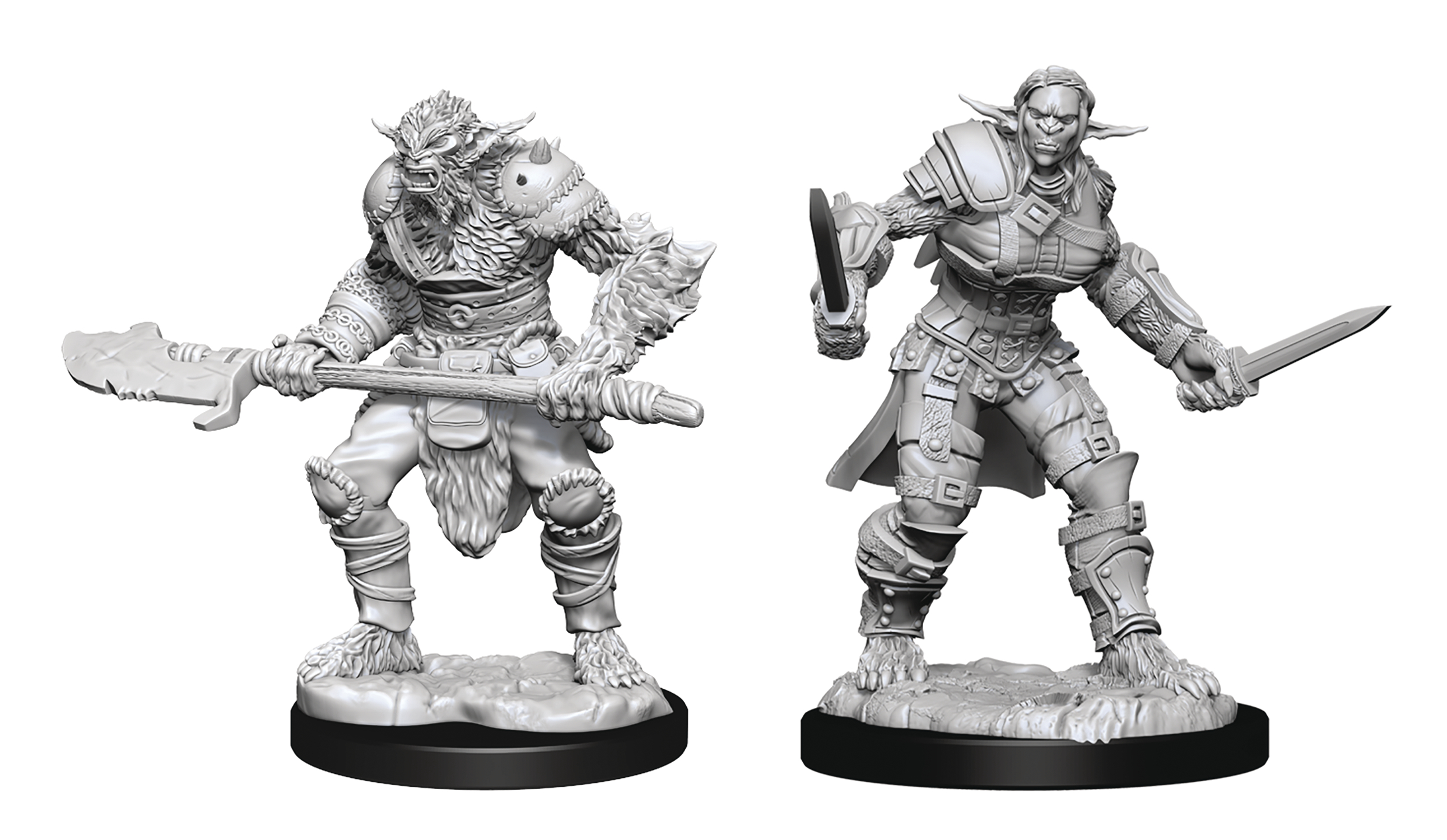 Dungeons & Dragons Nolzur`s Marvelous Unpainted Miniatures W15 Bugbear Barbarian Male & Rogue Female