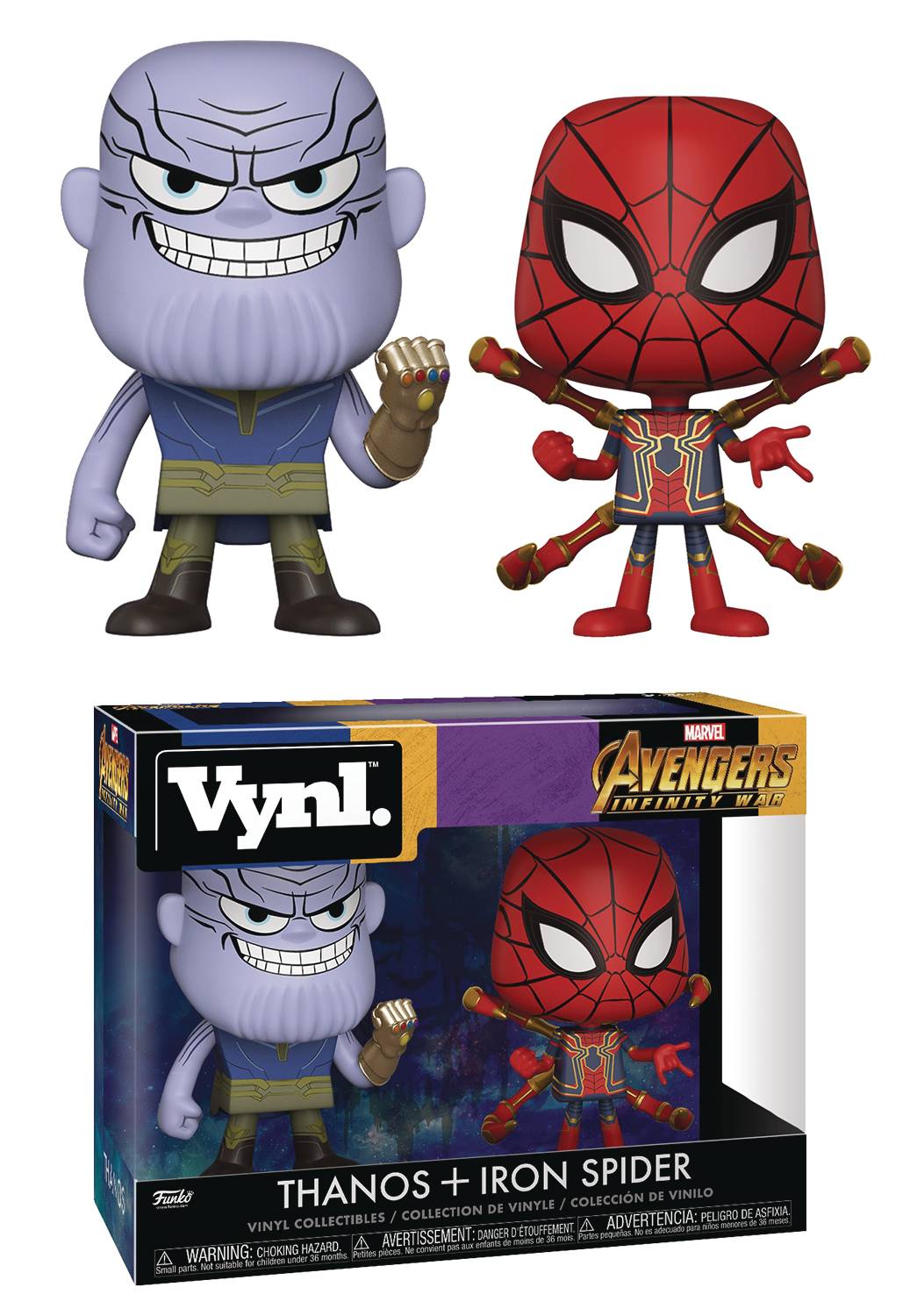 Vynl Avengers Infinity War Thanos & Iron Spider Vinyl Figure 2pk