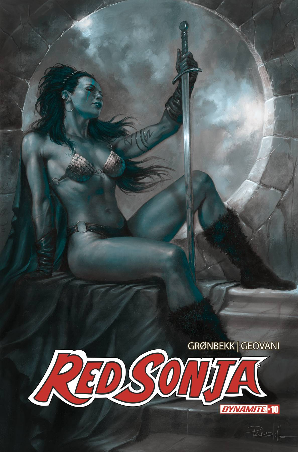 Red Sonja 2023 #10 Cover P 1 for 10 Last Call Incentive Parrillo Tint Variant