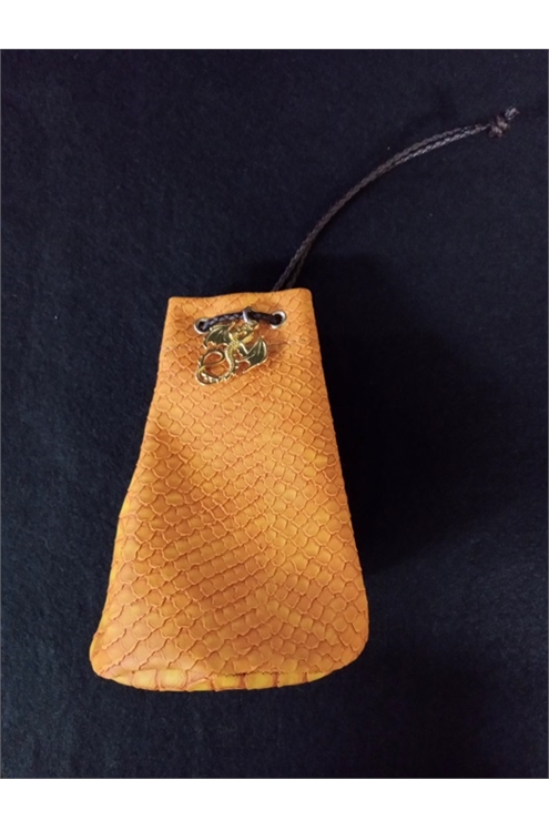 Medium Dragonhide Drawstring Dice Bag (Orange)