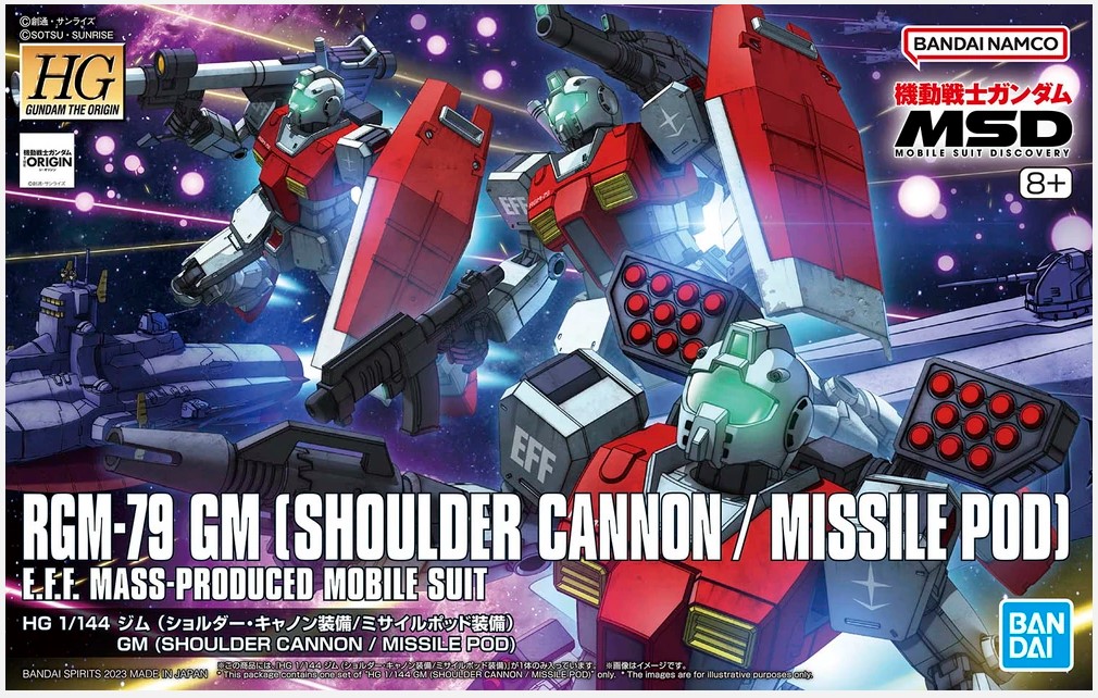 Gundam HG 1/144 GM RGM-79 (Shoulder Cannon/Missle Pod) Model Kit