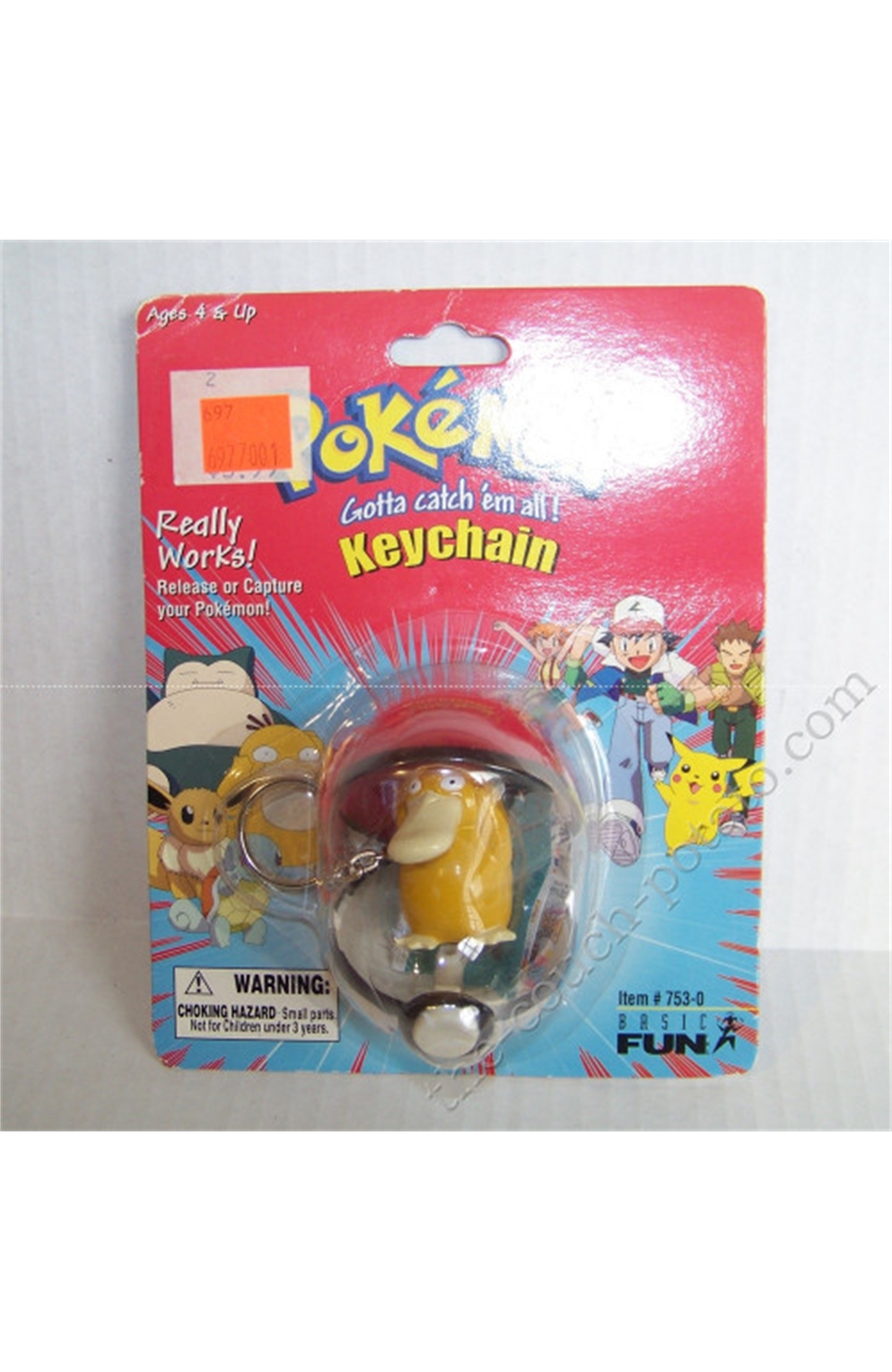 Basic Fun 1999 Pokemon Keychain Psyduck