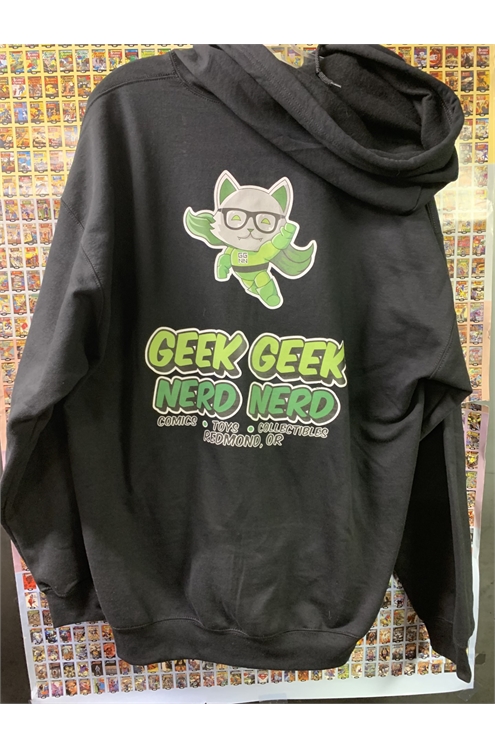 Geek Geek Nerd Nerd Sweatshirt Full Zip Up Black Large