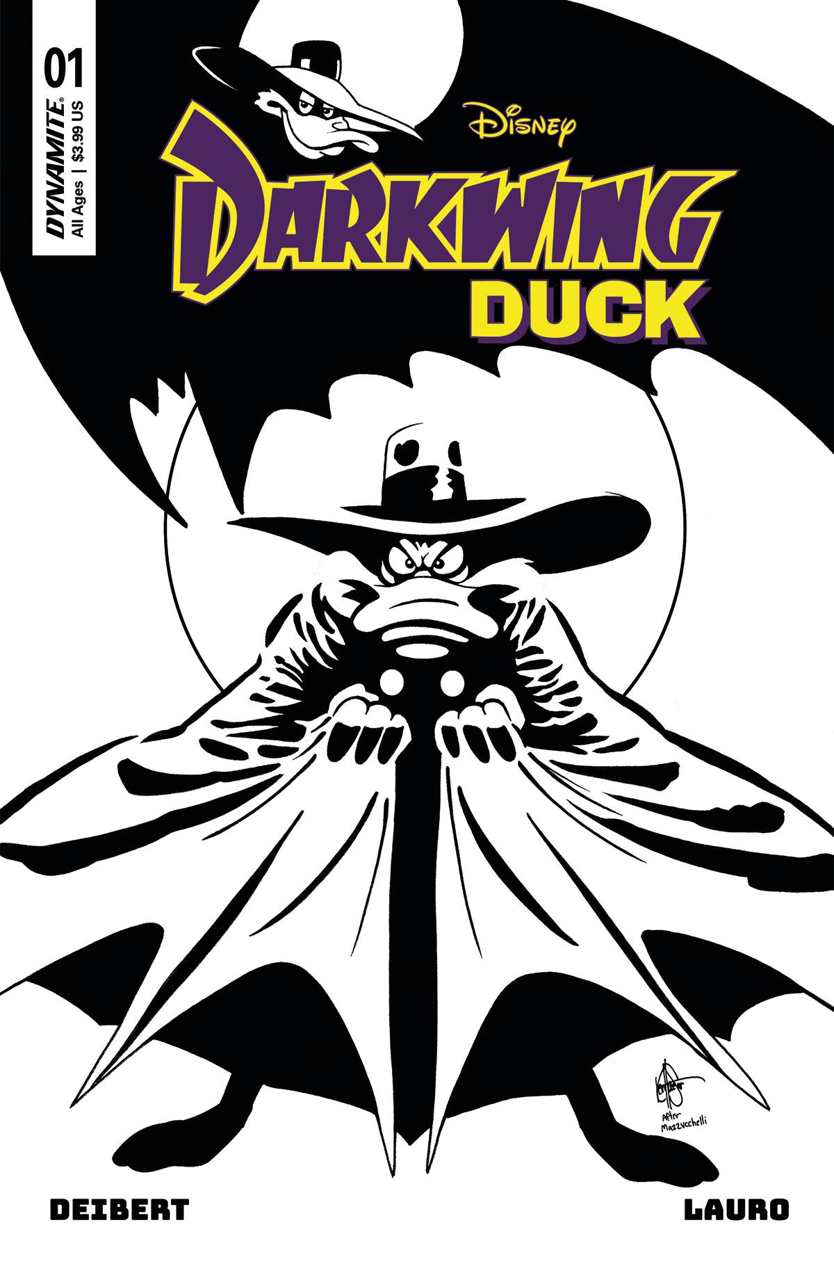 Darkwing Duck #1 Cover ZF 7 Copy Last Call Incentive Haeser Black & White 
