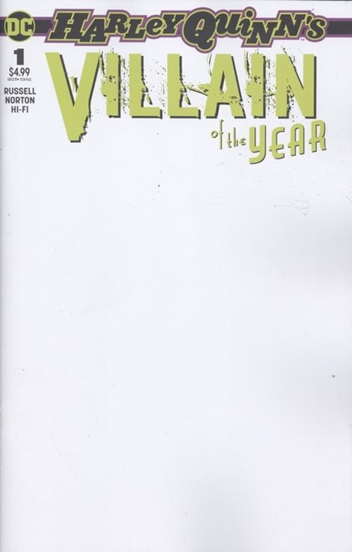 Harley Quinn Villain of the Year #1 Blank Variant Edition