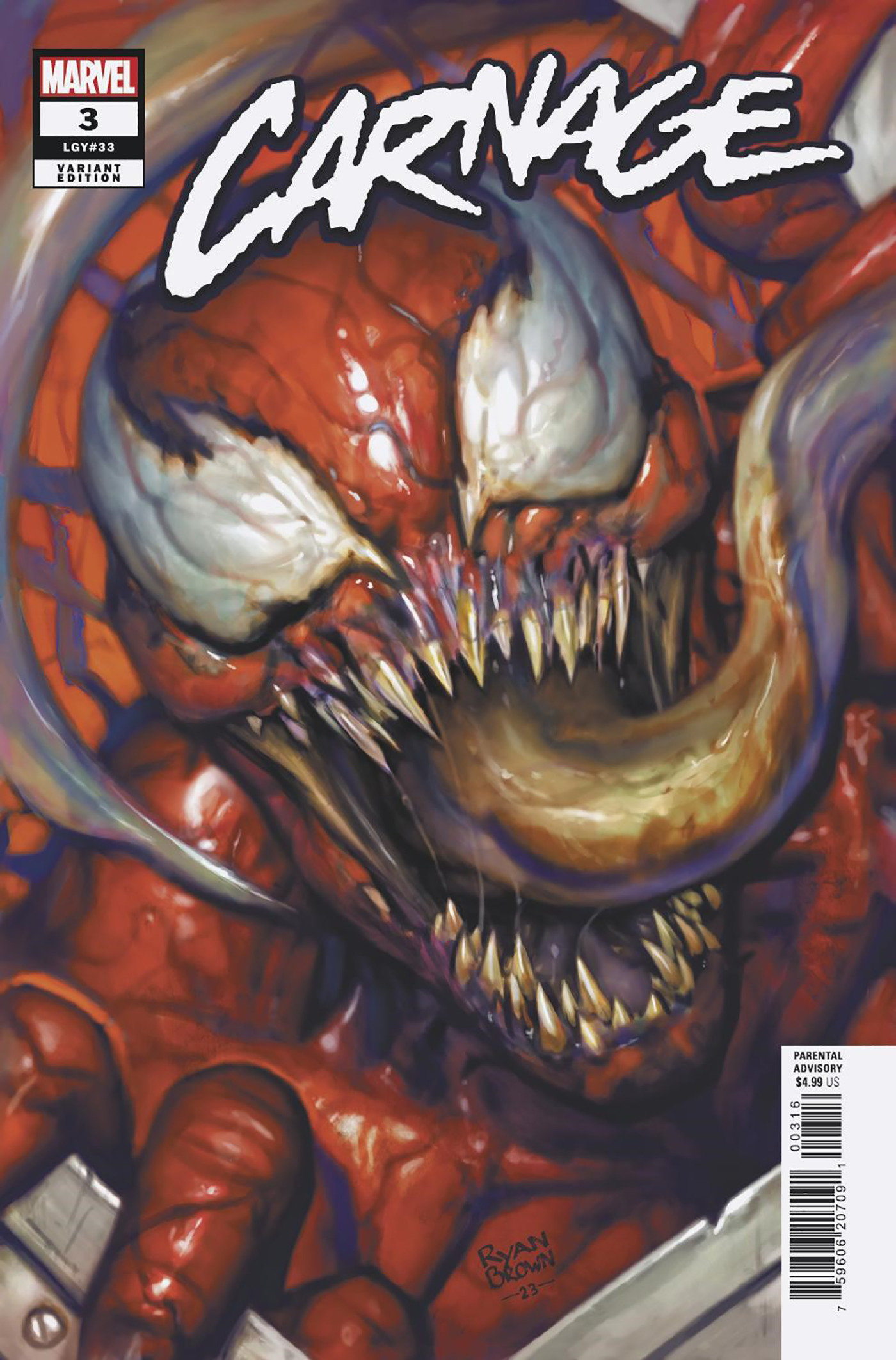 Carnage #3 Ryan Brown Variant 1 for 25 Incentive