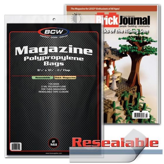 BCW Resealable Magazine Thick Bags (100ct)