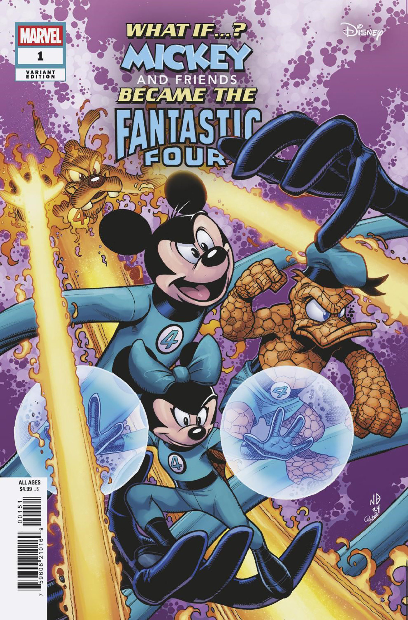 Marvel & Disney What If...? Mickey & Friends Became The Fantastic Four #1 Nick Bradshaw Variant