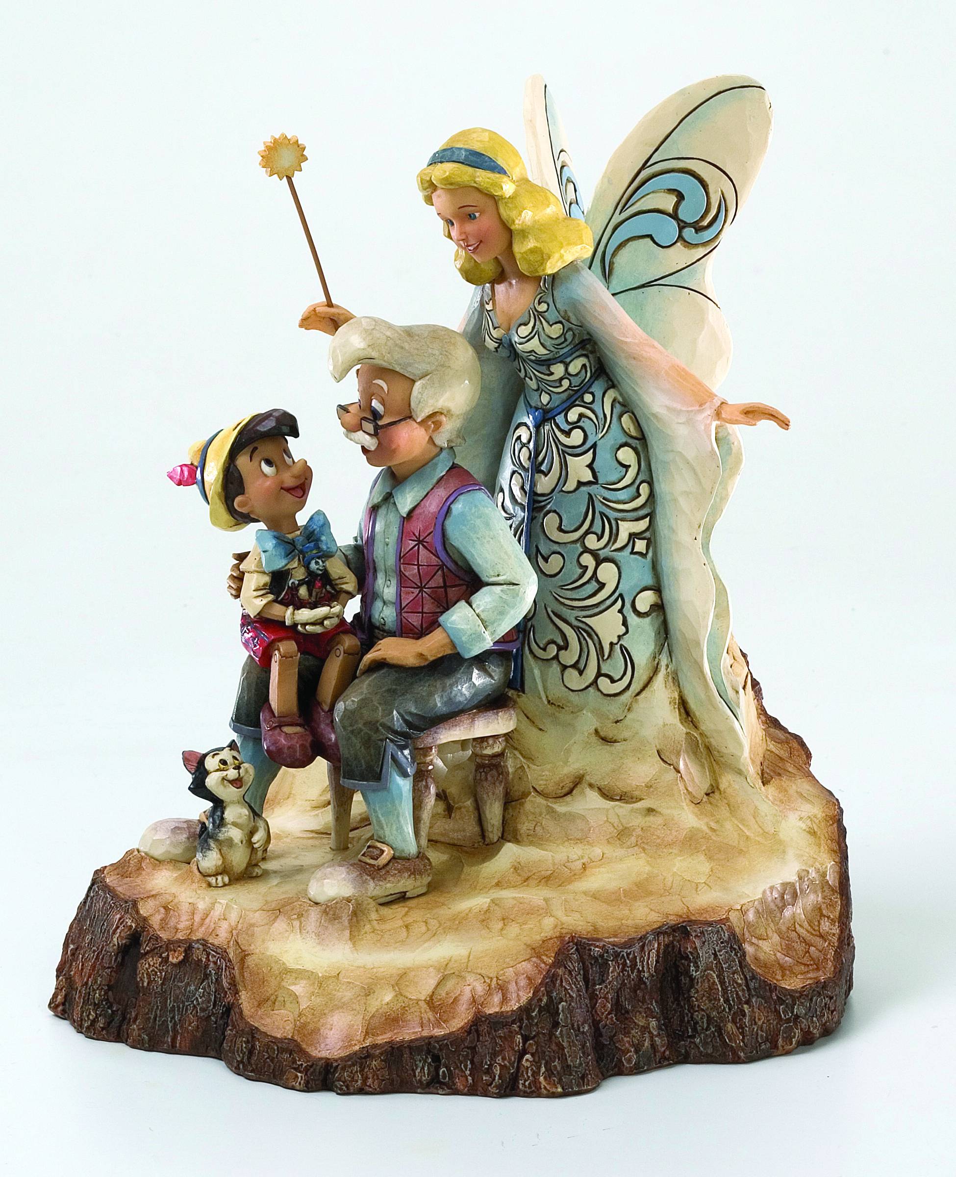 Disney Traditions Wood-Carved Pinocchio Blue