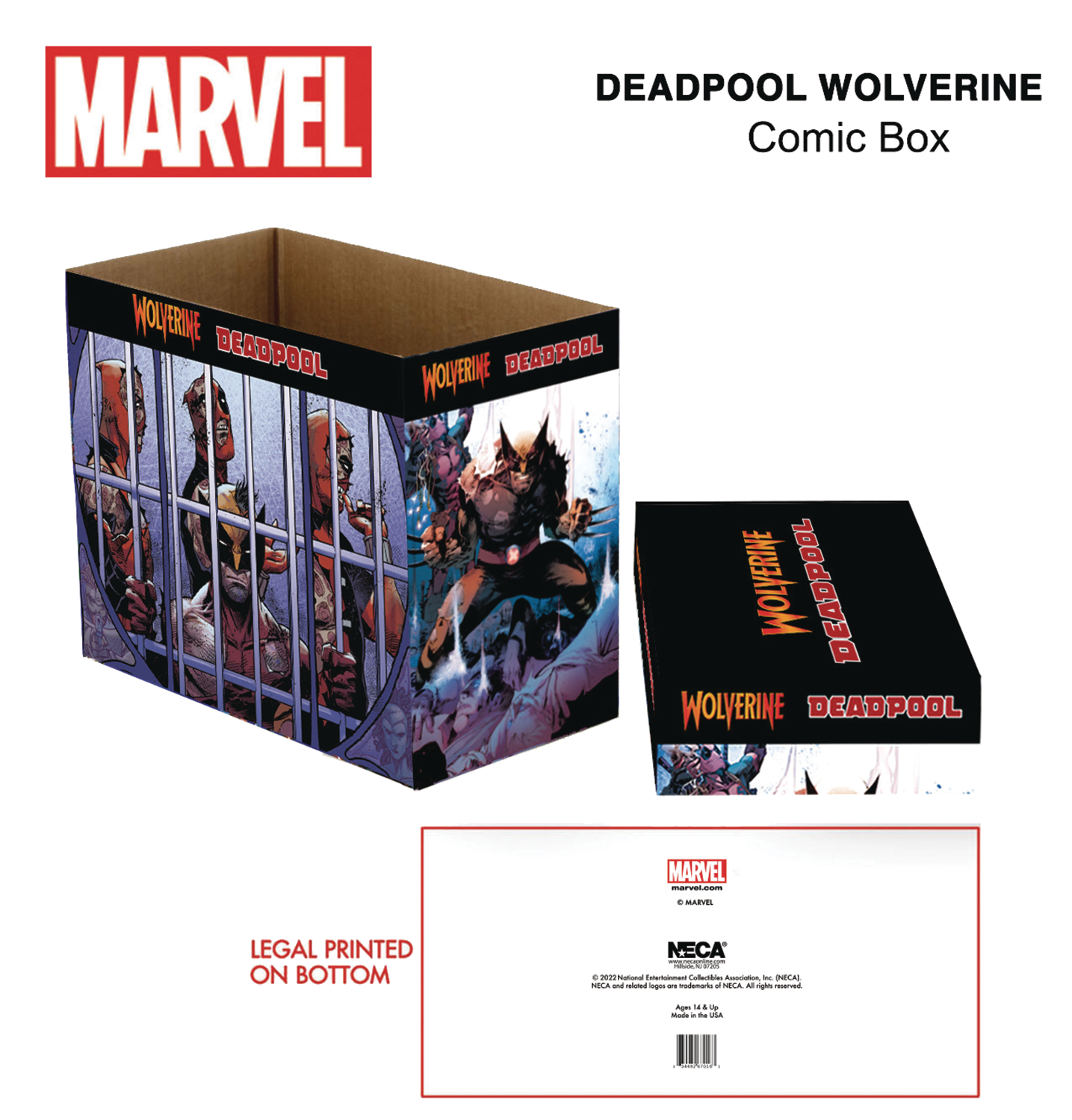 Marvel Wolverine & Deadpool 5 Pack Short Comic Storage Box
