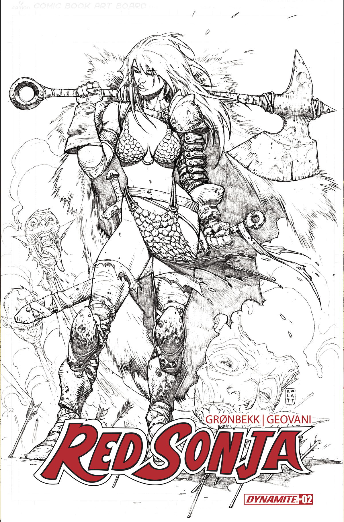 Red Sonja 2023 #2 Cover L 15 Copy Platt Line Art