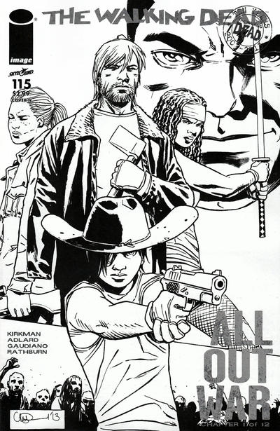 Walking Dead #115 Midnight Release Black & White Variant (Mature)