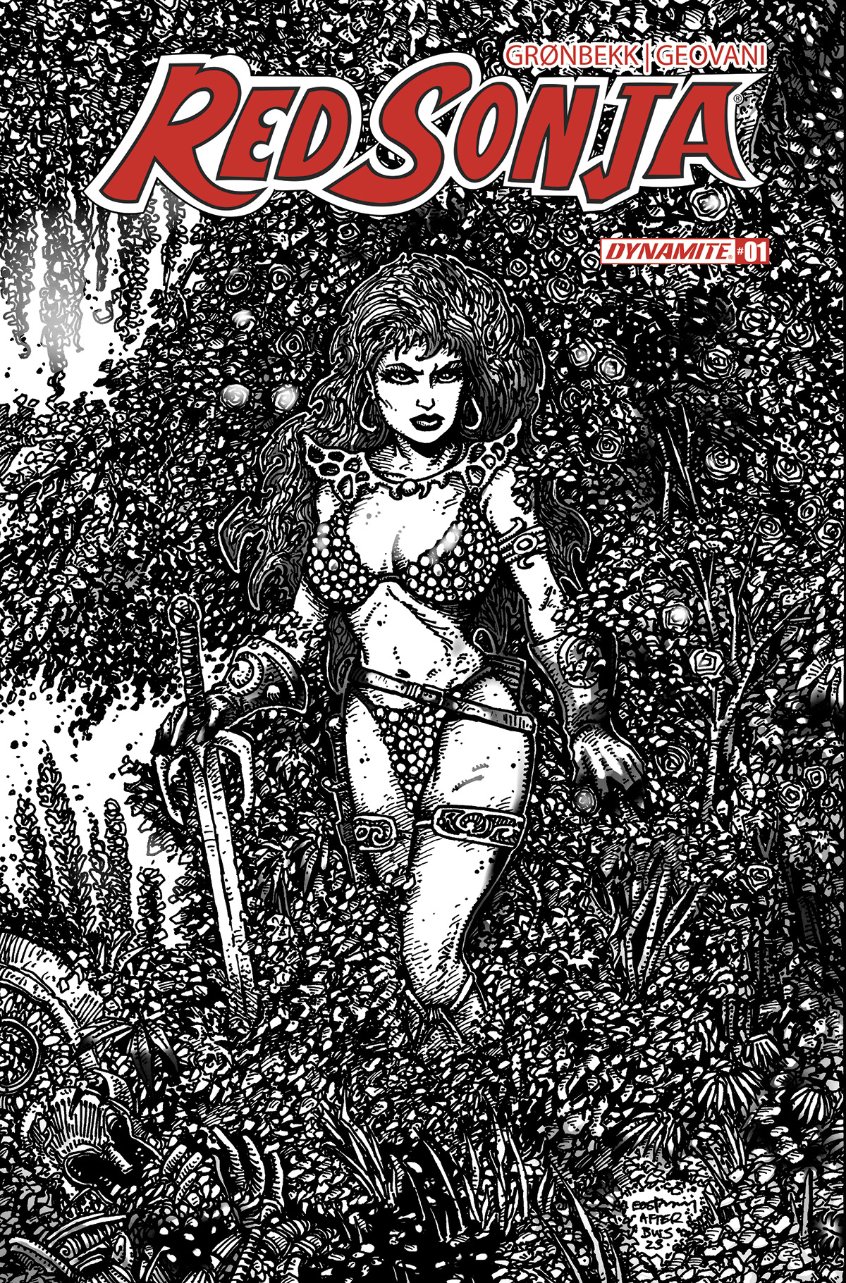 Red Sonja 2023 #1 Cover R 20 Copy Eastman Line Art