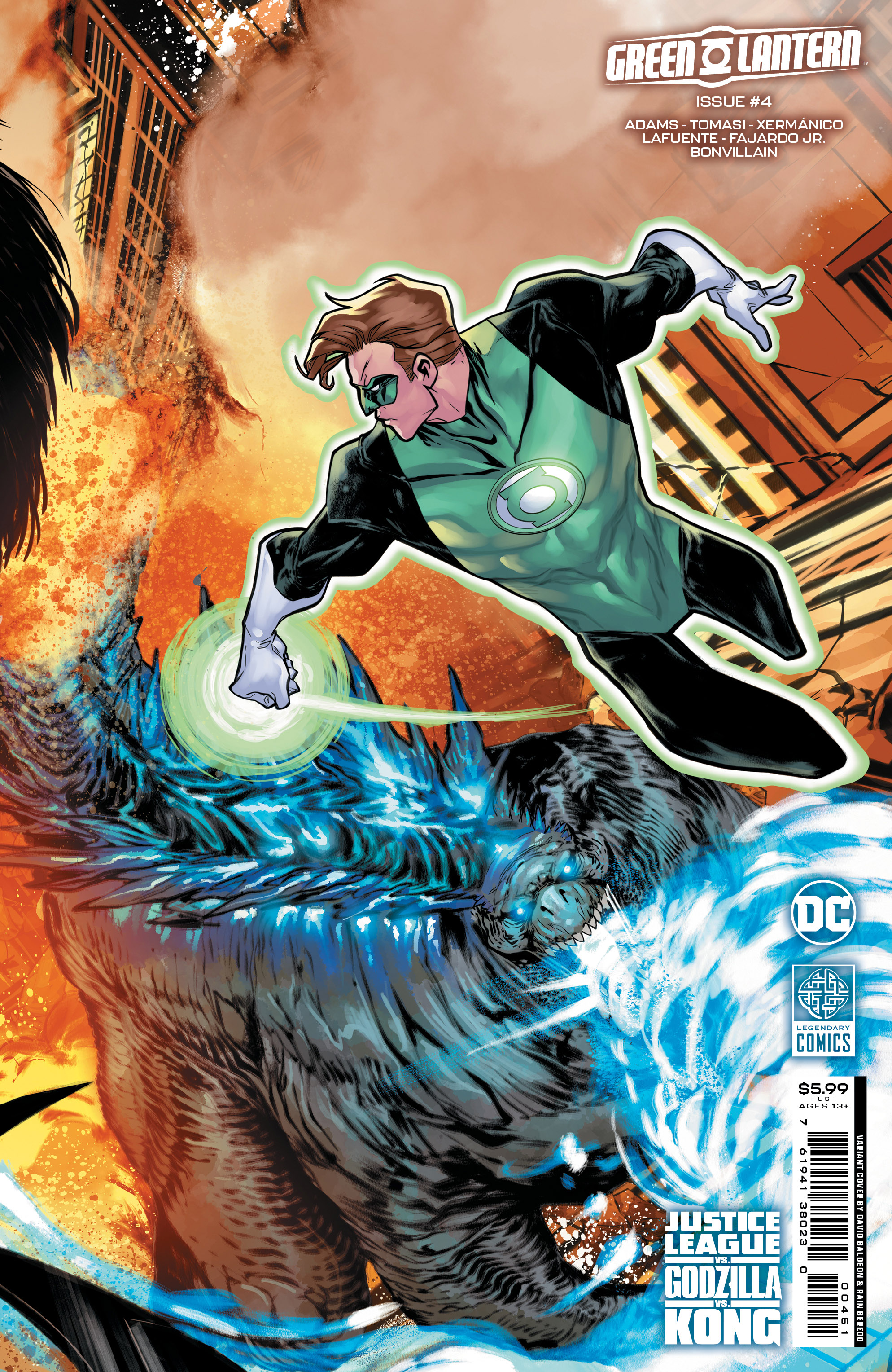 Green Lantern #4 Cover E Justice League Vs Godzilla Vs Kong Card Stock Variant