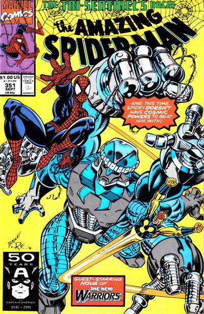 The Amazing Spider-Man #351 [Direct]- Fine/Very Fine