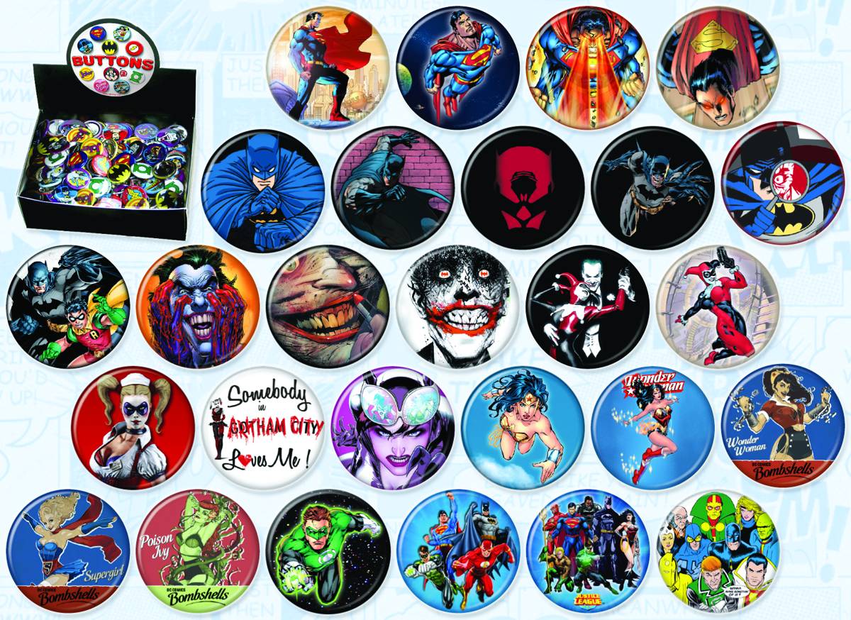 DC Comics Superheroes 144 Piece Button Assortment