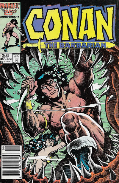 Conan The Barbarian #186 [Newsstand]-Good (1.8 – 3)