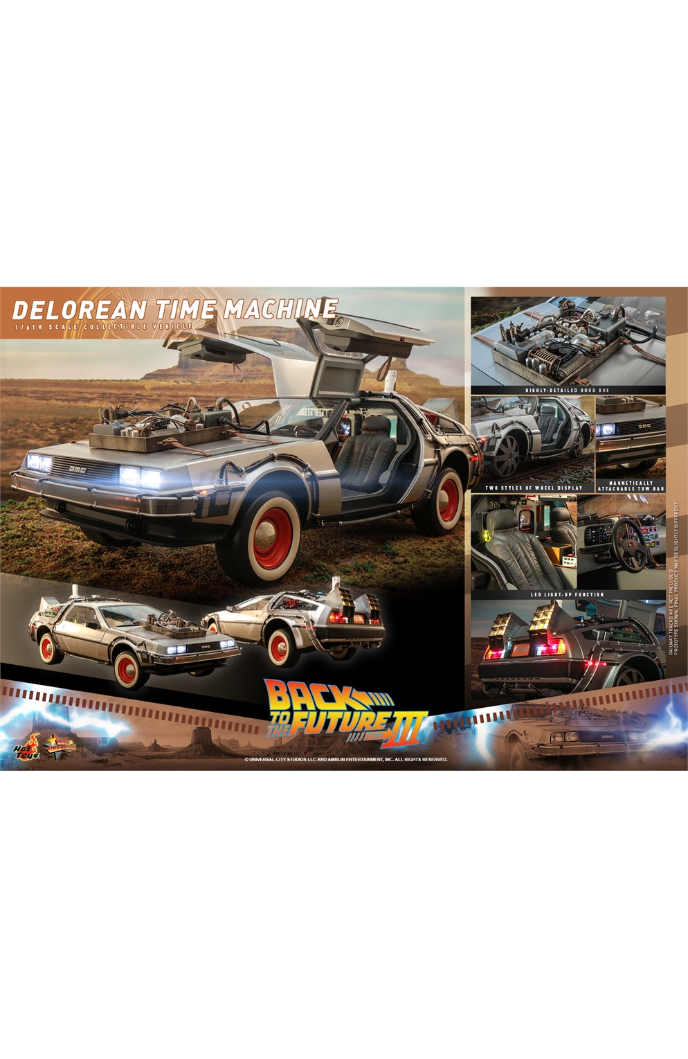 Delorean Time Machine (Bttf Iii) Sixth Scale By Hot Toys