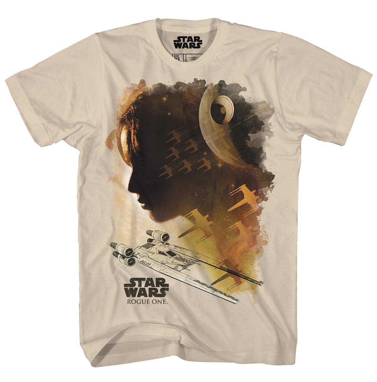Star Wars Rogue Water Colors Sand T-Shirt Large