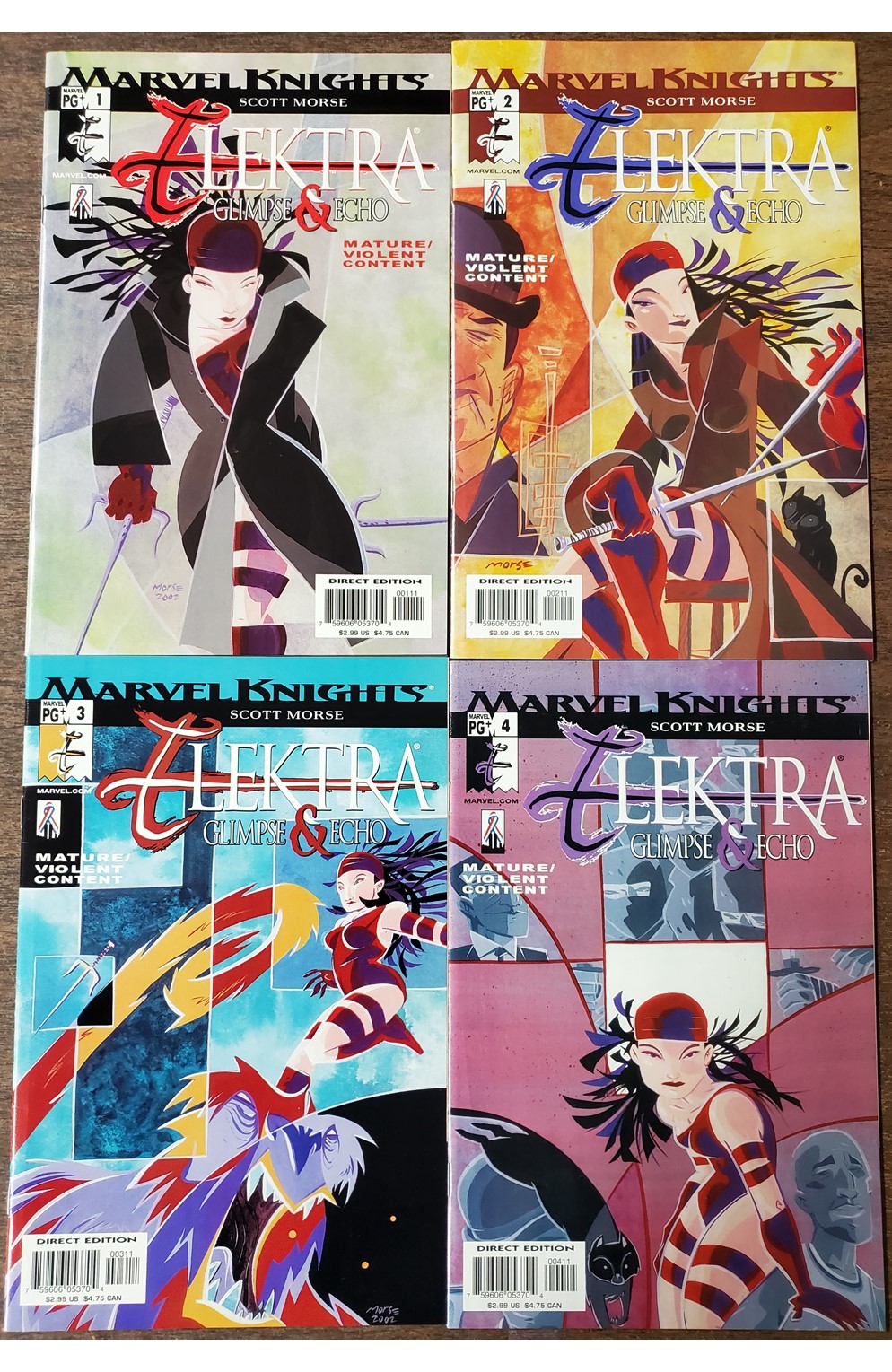 Elektra Glimpse & Echo #1-4 (Marvel 2002) Set
