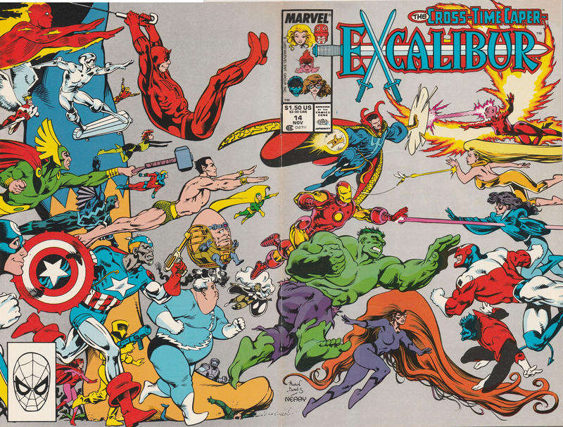 Excalibur #14 [Direct]-Very Fine (7.5 – 9) Wraparound Cover By Alan Davis And Paul Neary.