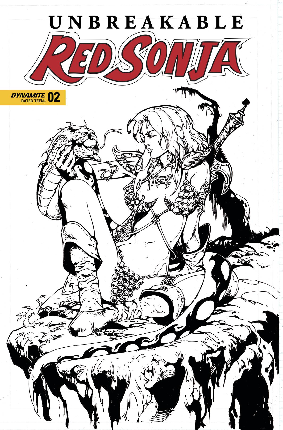 Unbreakable Red Sonja #2 Cover P 7 Copy Last Call Incentive Castro Black & White