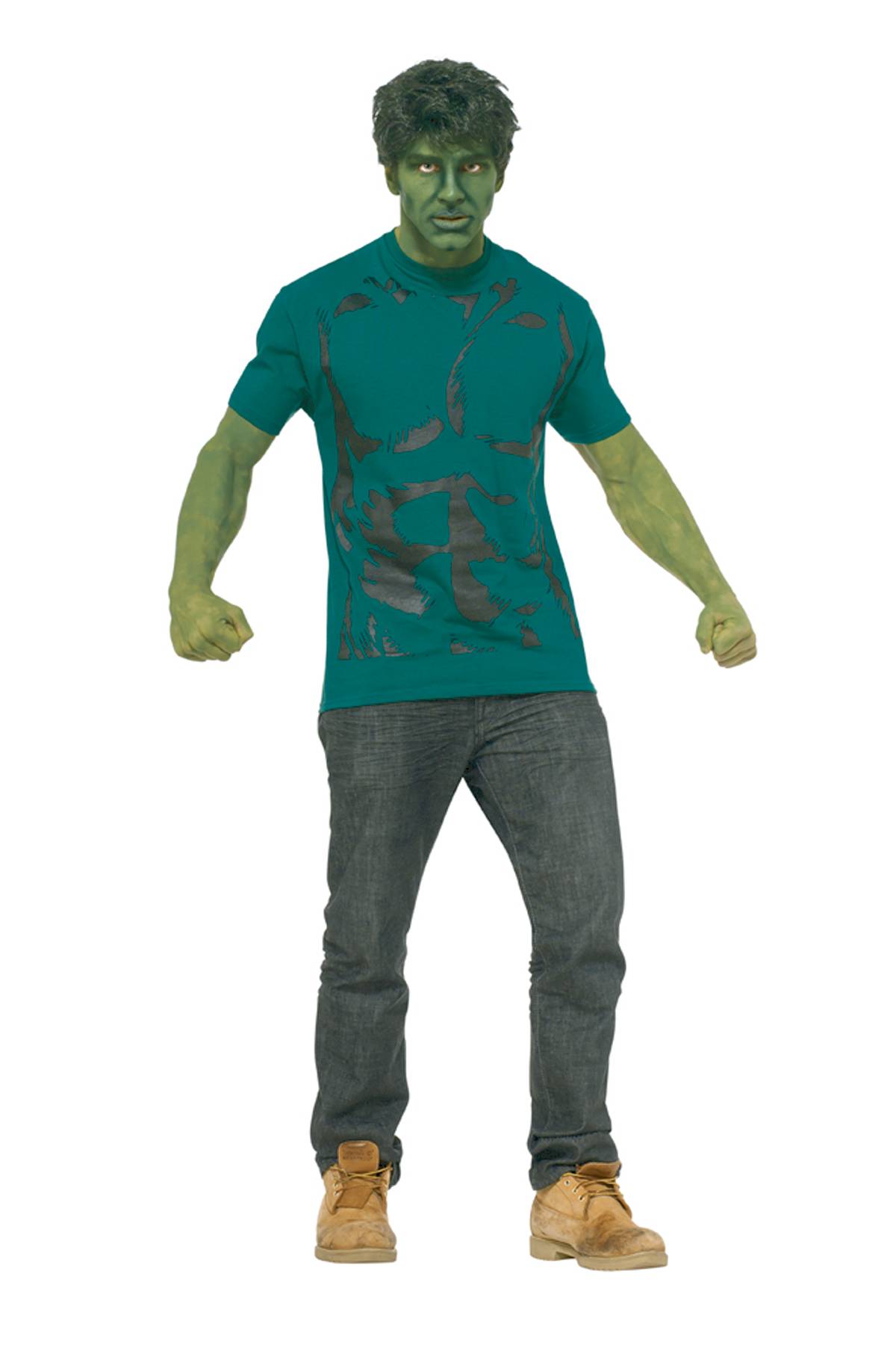 Marvel Hulk T-Shirt W/ Wig Large