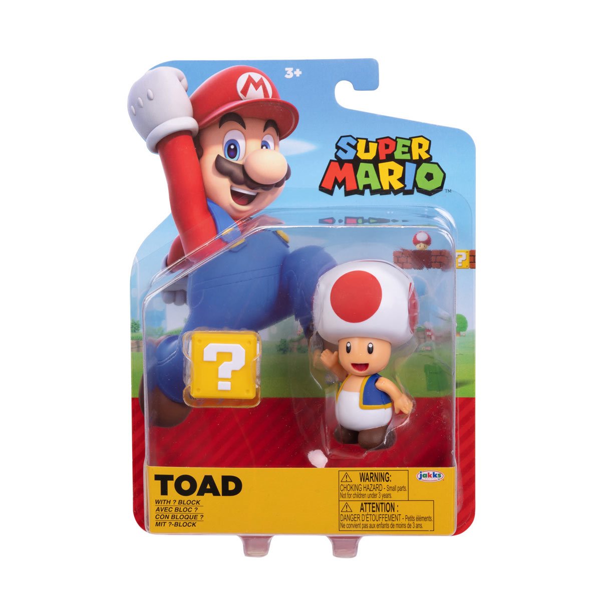 Super Mario 4in Toad with question Block Figure