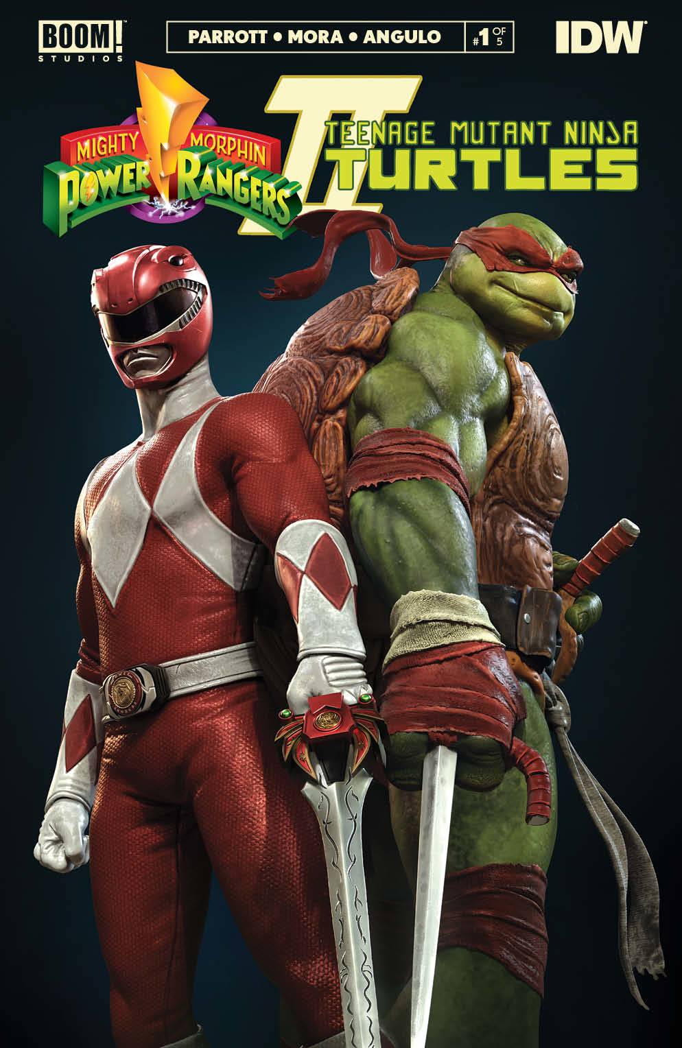 Mighty Morphin Power Rangers Teenage Mutant Ninja Turtles II #1 2nd Printing Grassetti