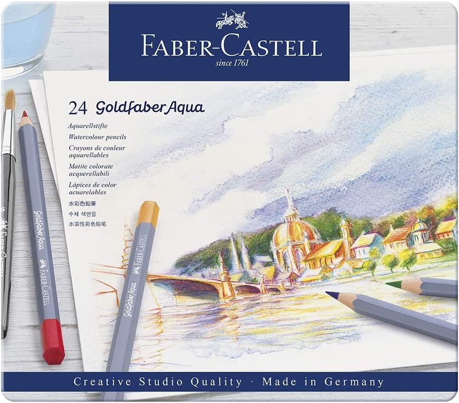 Faber-Castell Goldfaber Aqua Watercolour Pencil Tin Set of 24