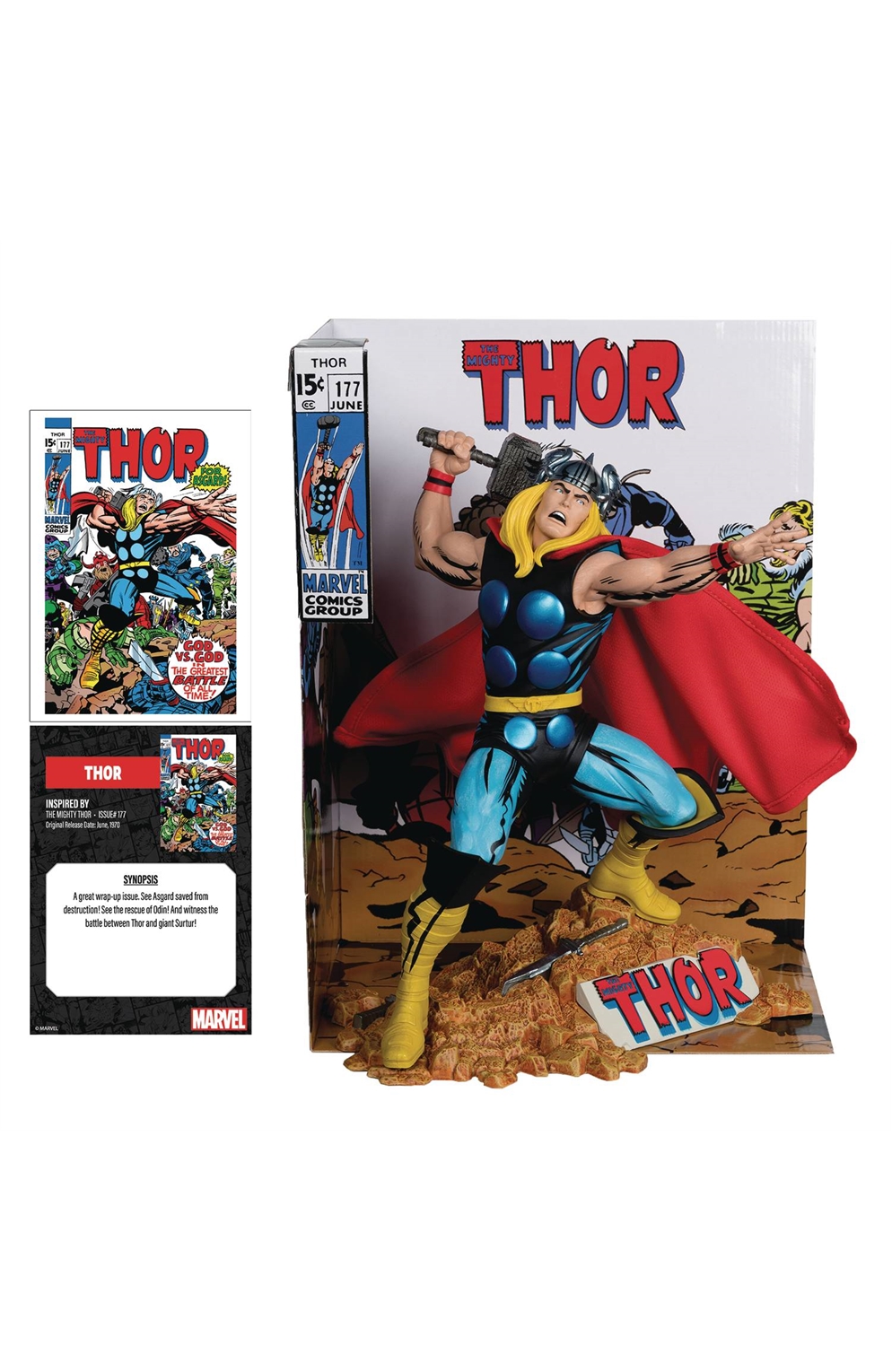 Marvel Thor The Mighty Thor #177 1:6 Scale Posed Figure With Scene And Comic