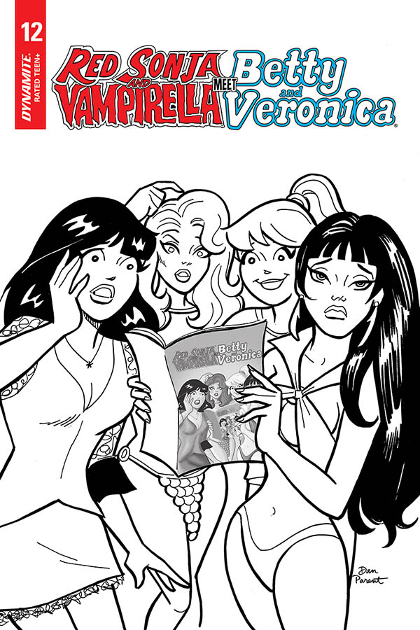 Red Sonja Vampirella Betty Veronica #12 10 Copy Parent Black & White Incentive