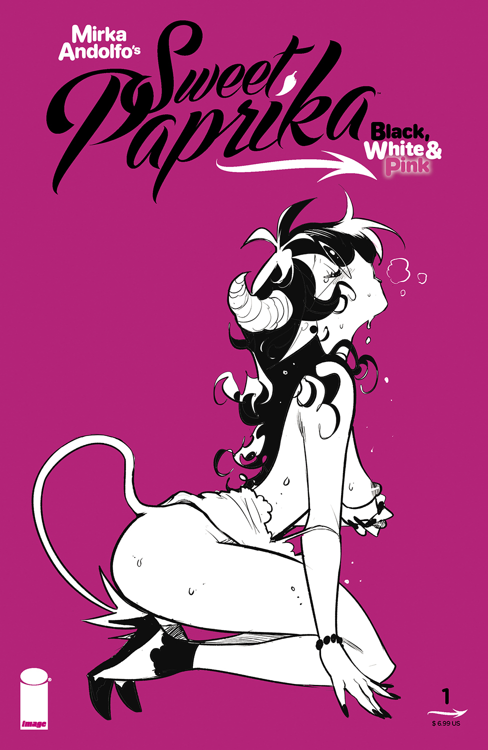 Mirka Andolfo's Sweet Paprika Black White & Pink #1 Cover G Andolfo (Mature)