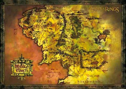Lord of The Rings Map of Middle Earth Poster 