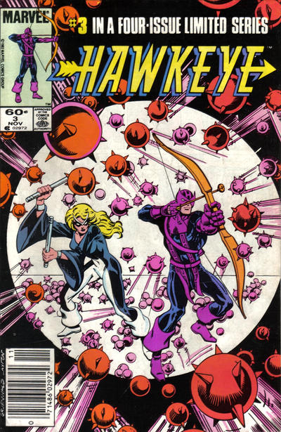 Hawkeye #3 [Newsstand]-Very Good (3.5 – 5) 1st Appearances of Oddball & Bombshell