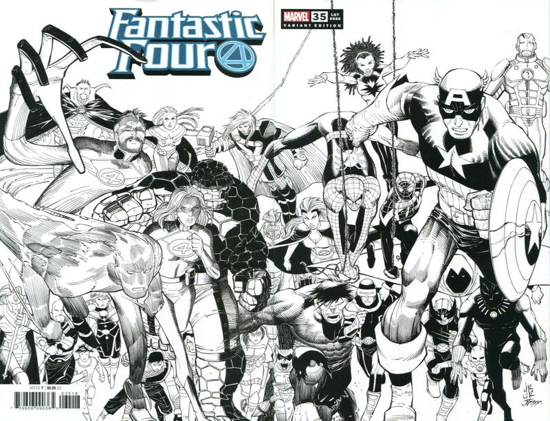 Fantastic Four #35 [Penguin / Random House Exclusive - John Romita Jr. Black And White-Very Fine (7.